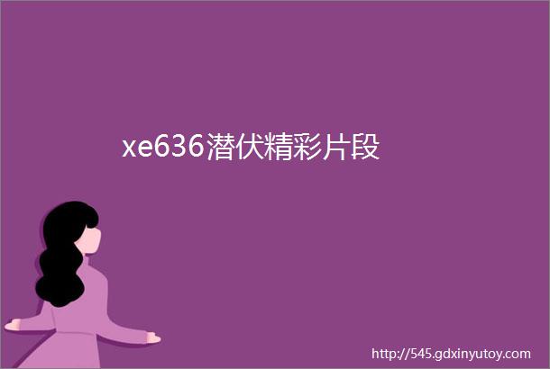 xe636潜伏精彩片段